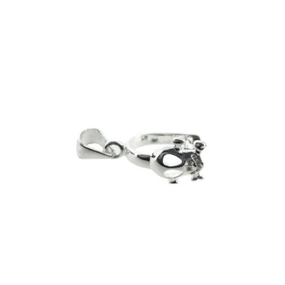 Wholesale Sterling Silver Skull Shaped Pinch Bail Connector, Wholesale Findings