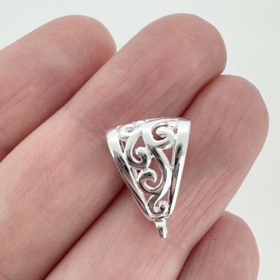 Wholesale Sterling Silver Filigree Pendant Bail Connector, Wholesale Findings