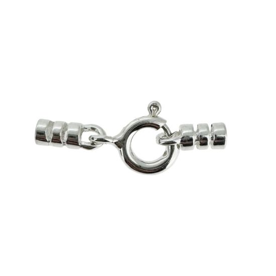 Wholesale Sterling Silver Crimped Tube End with Clasp ,Crimp and Endings for Jewelry Making, Wholesale Findings