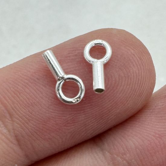 Wholesale Sterling Silver Plain Tube Ends ,Crimp and Endings for Jewelry Making, Wholesale Findings