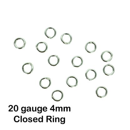 Wholesale Sterling Silver Closed Jump Rings - 20 Gauge, 4mm (20pcs)