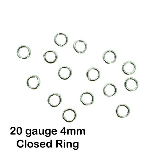 Wholesale Sterling Silver Closed Jump Rings - 20 Gauge, 4mm (20pcs)