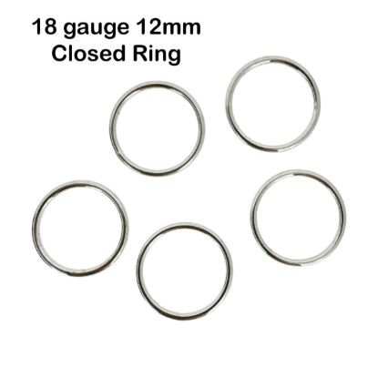 Wholesale Sterling Silver Closed Jump Rings - 19ga, 12mm (10pcs)
