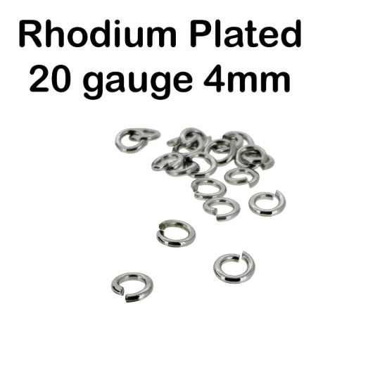 Wholesale Rhodium Sterling Silver 21 Gauge 4mm Open Jumprings for Jewelry Making, Wholesale Findings