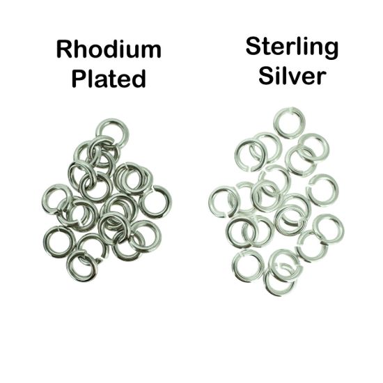 Wholesale Rhodium Sterling Silver 21 Gauge 4mm Open Jumprings for Jewelry Making, Wholesale Findings