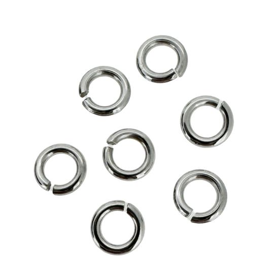 Wholesale Rhodium Sterling Silver 21 Gauge 4mm Open Jumprings for Jewelry Making, Wholesale Findings