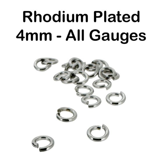 Wholesale Rhodium Sterling Silver 21 Gauge 20 Gauge 4mm Open Jumprings for Jewelry Making, Wholesale Findings