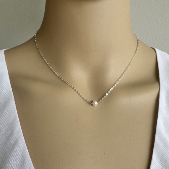 wholesale sterling silver single pearl necklace