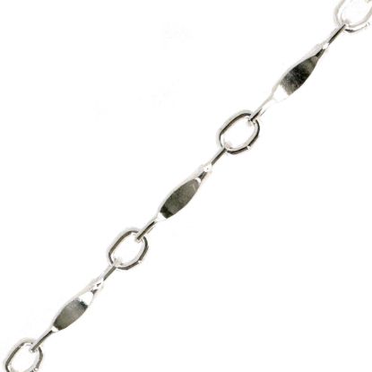 Wholesale Sterling Silver Bulk Chain - 1.3mm Dapped Bar Chain(Sold per foot)