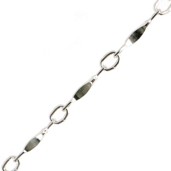 Wholesale Sterling Silver Bulk Chain - 1.3mm Dapped Bar Chain(Sold per foot)