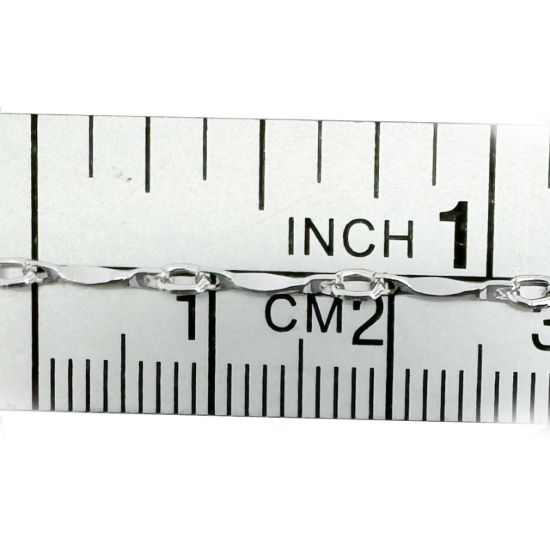 Wholesale Sterling Silver Bulk Chain - 1.3mm Dapped Bar Chain(Sold per foot)