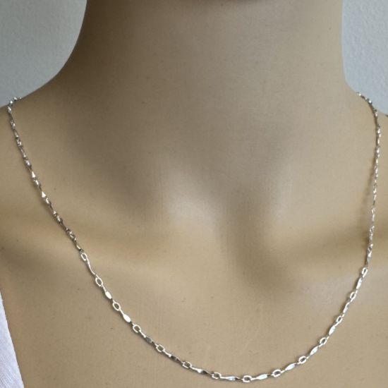 Wholesale Sterling Silver Bulk Chain - 1.3mm Dapped Bar Chain(Sold per foot)