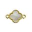 Wholesale Gold Over 925 Sterling Silver Clover Shaped Mother of Pearl Connector - 7.5mm (sold per piece)