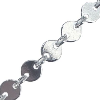 Wholesale 925 Sterling Silver Bulk Chain - 4mm Round Sequin Disc Chain by the foot