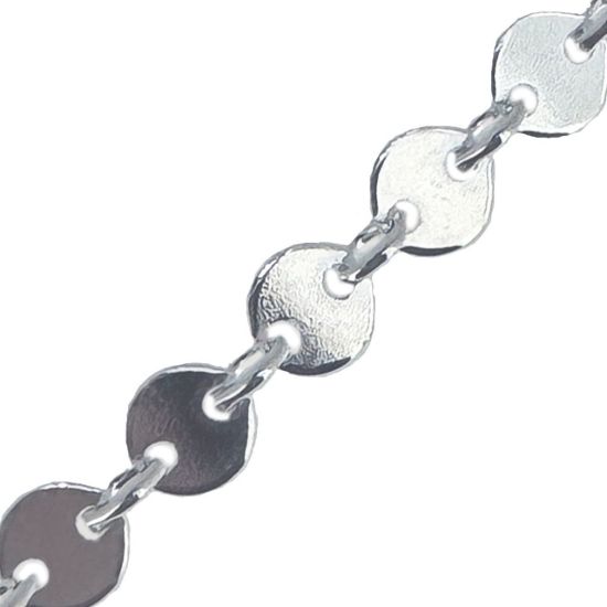 Wholesale 925 Sterling Silver Bulk Chain - 4mm Round Sequin Disc Chain by the foot