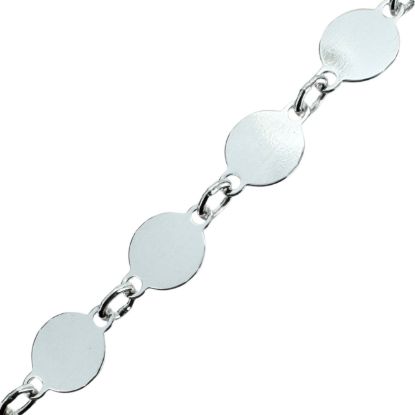 Wholesale 925 Sterling Silver Bulk Chain - 4mm High Polish Round Sequin Disc Chain by the foot