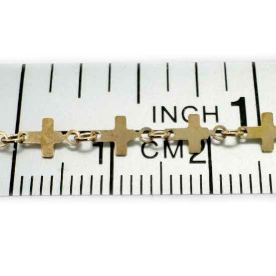 Wholesale 1/20 14K Gold Filled Bulk Chain - High Polish Cross Sequin Chain by the foot