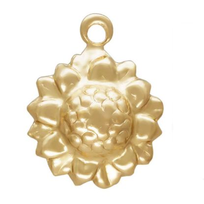 Wholesale 1/20 14K Gold Filled Sunflower Charm - 9mm (sold per piece)