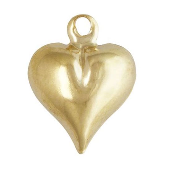 Wholesale 1/20 14K Gold Filled Puffy Heart Charm - 10mm (sold per piece)