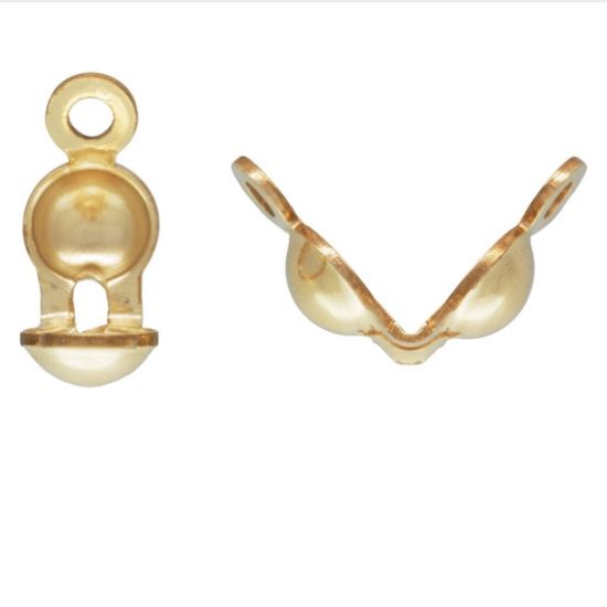 Wholesale 1/20 14K Gold filled Clamshell Bead Tip -sold per 10 pcs)