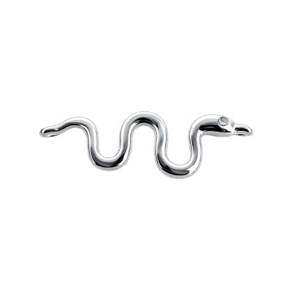 Wholesale 925 Sterling Silver Snake with CZ Stone Eye Charm Connector - 16mm (sold per piece)