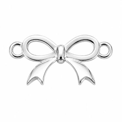 Wholesale 925 Sterling Silver Bow Charm Connector- 7*15mm (sold per piece)