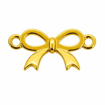 Wholesale Gold over Sterling Silver Bow Charm Connector- 7*15mm (sold per piece)