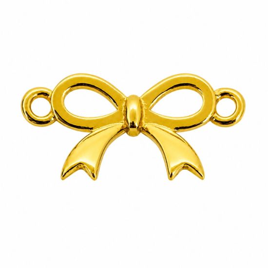 Wholesale Gold over Sterling Silver Bow Charm Connector- 7*15mm (sold per piece)