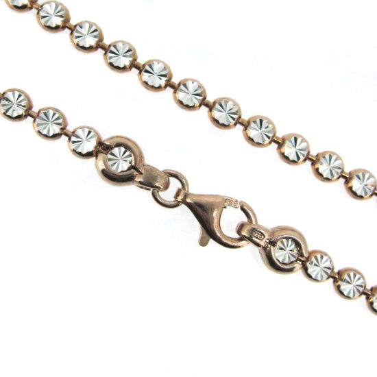 Wholesale Rhodium Over Sterling Silver Finished Chain - 3mm Double Sided Diamond Cut Chain