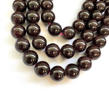 Wholesale Natural Gemstone Beads - 100% Genuine Garnet Gemstone Bead - Smooth Round Shape - (Sold Per 15" Strand)
