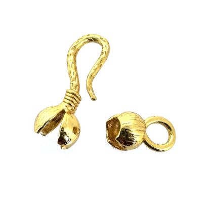 Wholesale Gold over Sterling Silver Textured Hook Clasp with Crimp Bead Cover- 4mm  or 5mm (sold per set)