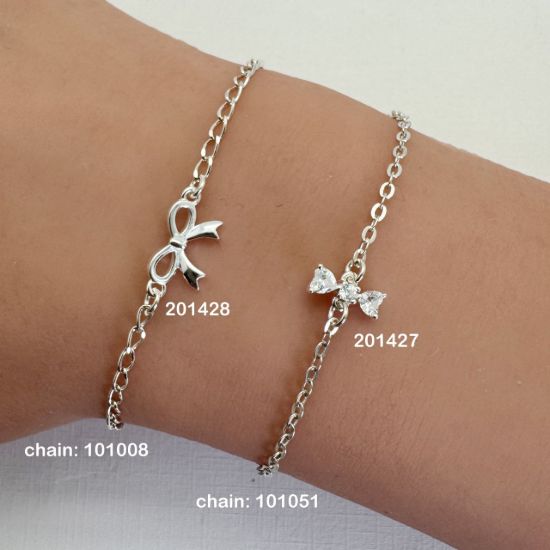 Wholesale 925 Sterling Silver Bow Charm Connector- 7*15mm (sold per piece)