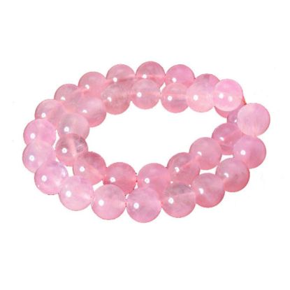 Wholesale Natural Gemstone Beads - 100% Genuine Rose Quartz Gemstone Bead - Smooth Round Shape - (Sold Per 15" Strand)