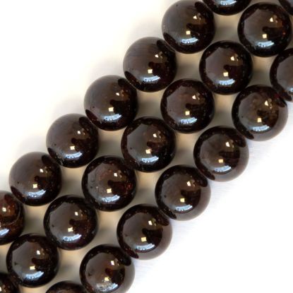 Wholesale Natural Gemstone Beads - 100% Genuine Garnet Gemstone Bead - Smooth Round Shape - (Sold Per 15" Strand)