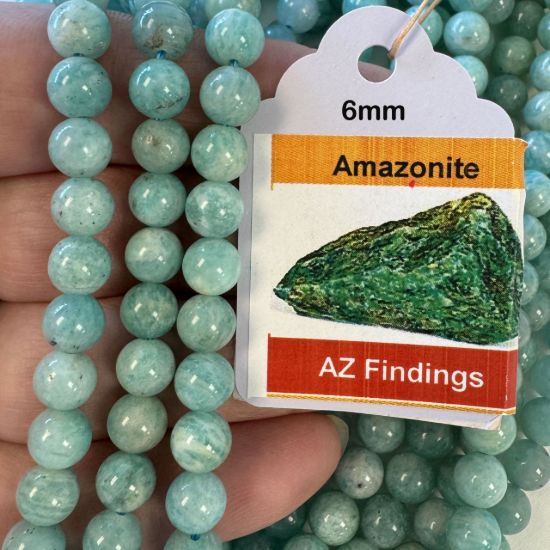Wholesale Natural Gemstone Beads - 100% Genuine Russian Amazonite Gemstone Bead - Smooth Round Shape - (Sold Per 15" Strand)