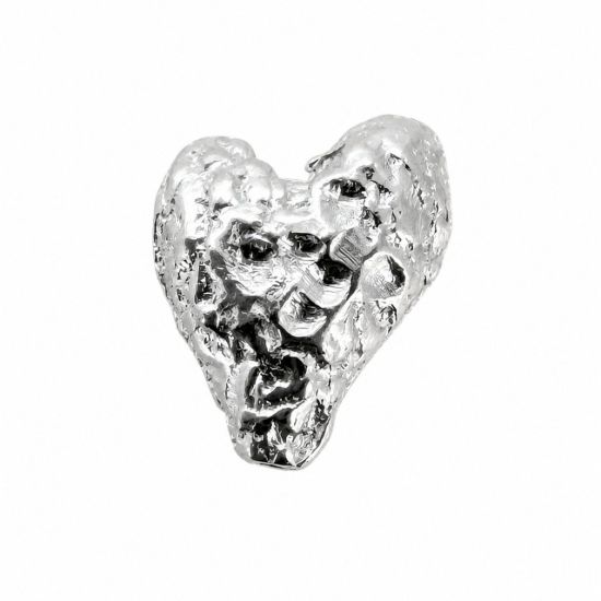 Wholesale Sterling Silver Bead Spacer- 5mm Textured Heart Bead (sold per piece)