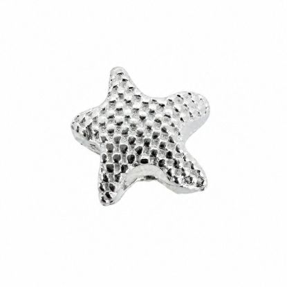 Wholesale Sterling Silver Bead Spacer- 5mm Textured Starfish Bead (sold per piece)