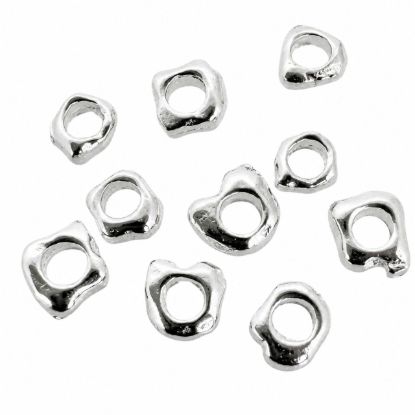 Wholesale Sterling Silver Bead Spacer- 3-4mm Tiny Irregular Beads (10 pcs)