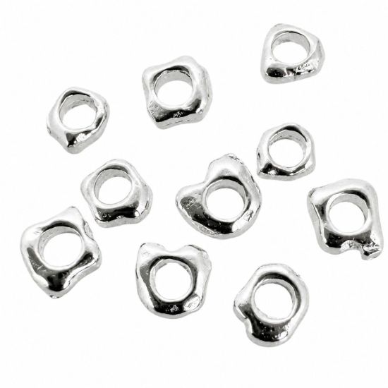 Wholesale Sterling Silver Bead Spacer- 3-4mm Tiny Irregular Beads (10 pcs)