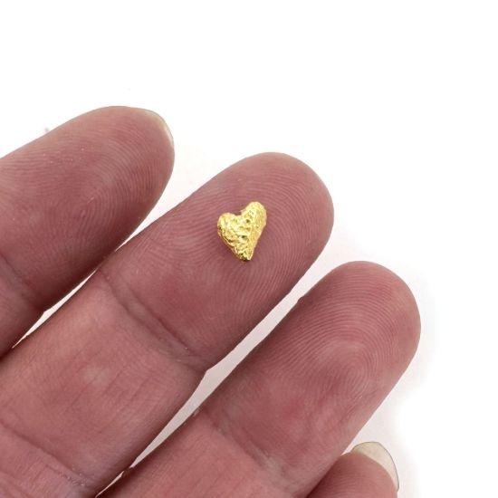 Wholesale Gold over Sterling Silver Bead Spacer- 5mm Textured Heart Bead (sold per piece)