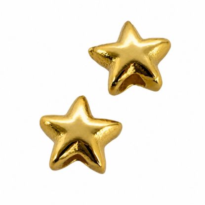 Wholesale Gold over Sterling Silver Bead Spacer- 4mm Shiny Tiny Star Bead (sold per piece)