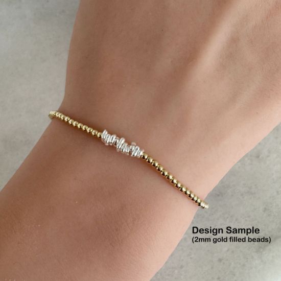 Wholesale Gold over Sterling Silver Bead Spacer- 3-4mm Tiny Irregular Beads (10 pcs)