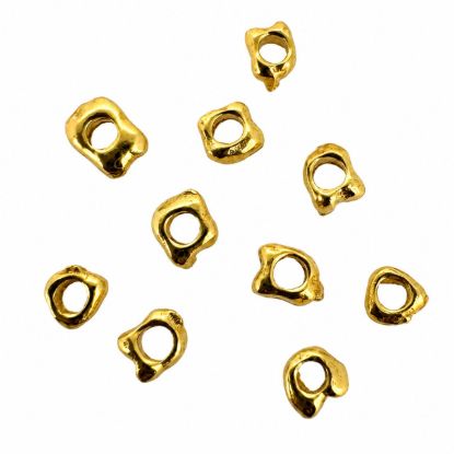 Wholesale Gold over Sterling Silver Bead Spacer- 3-4mm Tiny Irregular Beads (10 pcs)