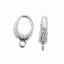 Wholesale 925 Sterling Silver No Trigger Clasp - 10mm Fancy Oval Clasp with CZ Stones