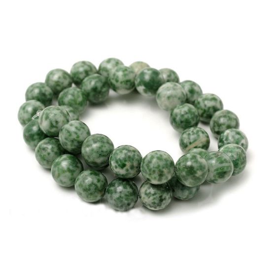 Wholesale Natural Gemstone Beads - 100% Genuine Tree Agate Gemstone Bead - Smooth Round Shape - (Sold Per 15" Strand)