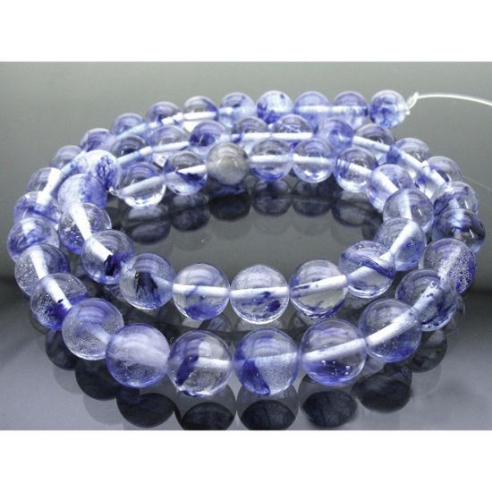 Wholesale Synthetic Gemstone Beads - Blueberry Quartz Smooth Round Beads- (Sold Per 15" Strand)