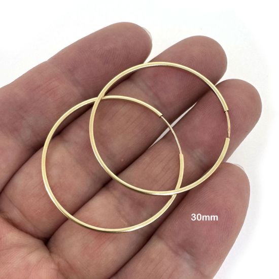 Wholesale 14K Gold Filled Square Tube Endless Hoop Earrings  -1.1mm thickness (Sold per pair)