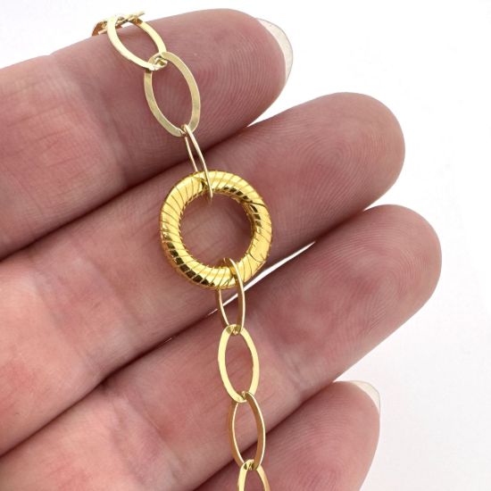 Wholesale Gold over Sterling Silver No Trigger Clasp - Textured Round Spring Clasp-11mm