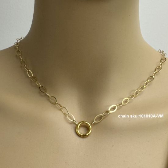 Wholesale Gold over Sterling Silver No Trigger Clasp - Textured Round Spring Clasp-11mm