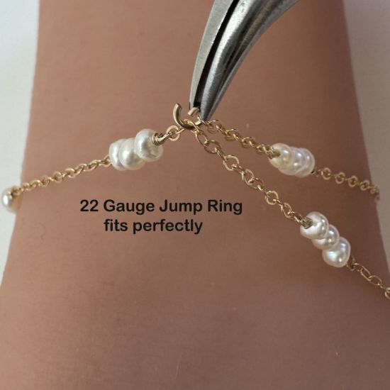 Wholesale 1/20 14K Gold Filled 4*7mm Rice Shape Freshwater Pearl Link Satellite Chain  (Sold Per Foot)